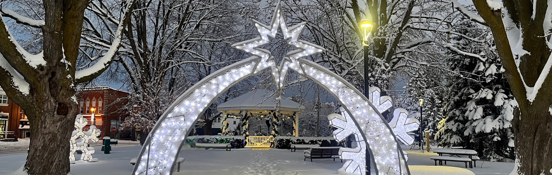 Winter Station Park in Snow